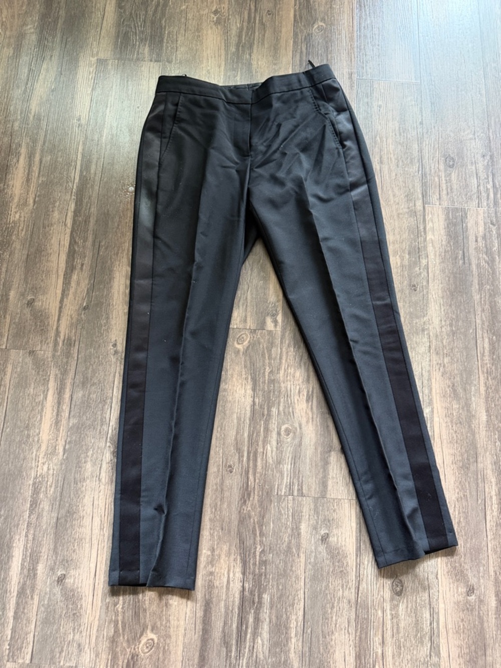 Burberry Black Tailored Tuxedo Stripe Pants